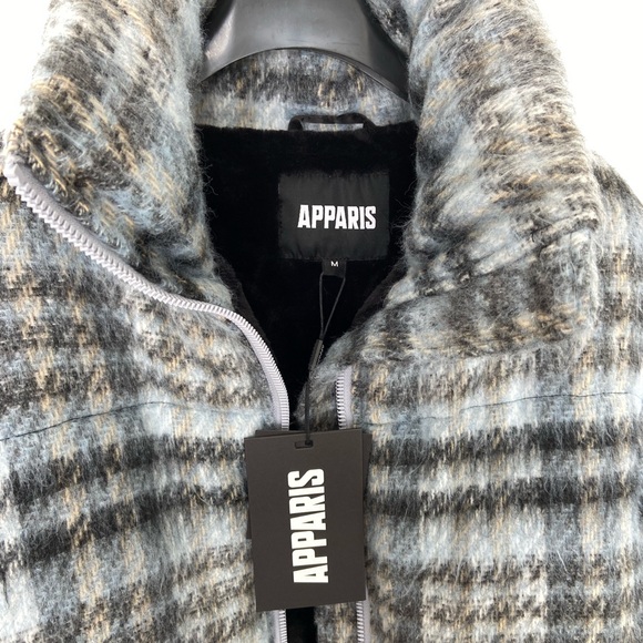 Apparis Josh Plaid Faux Wool Puffer in Cloud Plaid size M NWT - Picture 6 of 12